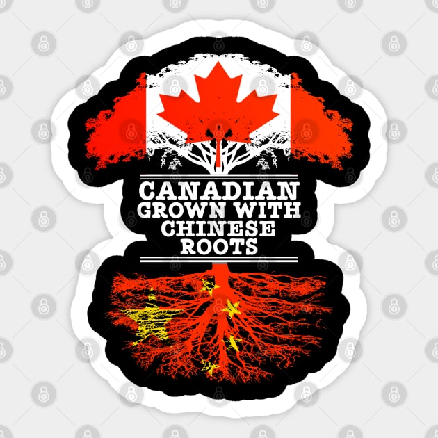 Canadian Grown With Chinese Roots - Gift for Chinese With Roots From China Sticker by Country Flags